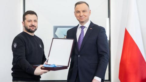 Zelensky stripped of Poland’s highest honour over WWII unit naming dispute