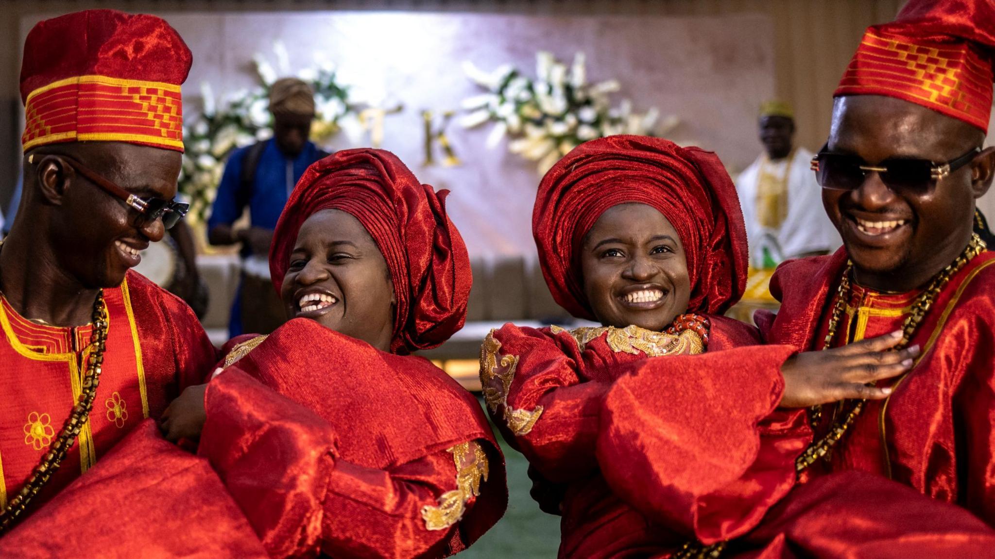 Twins Pair Tie the Knot in Joyful Nigerian Joint Wedding