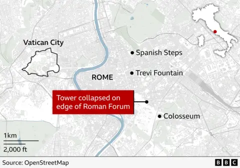 Urgent Rescue Operation Underway After Medieval Tower Collapse in Rome
