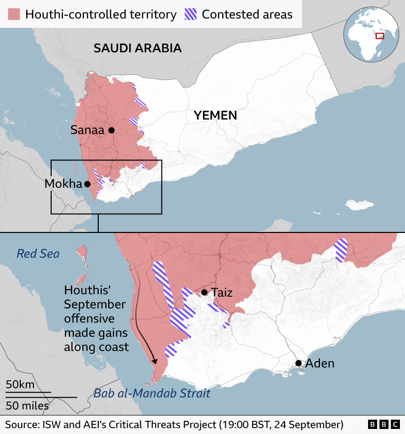 Inside Yemen's front‑line city as Houthis battle for control