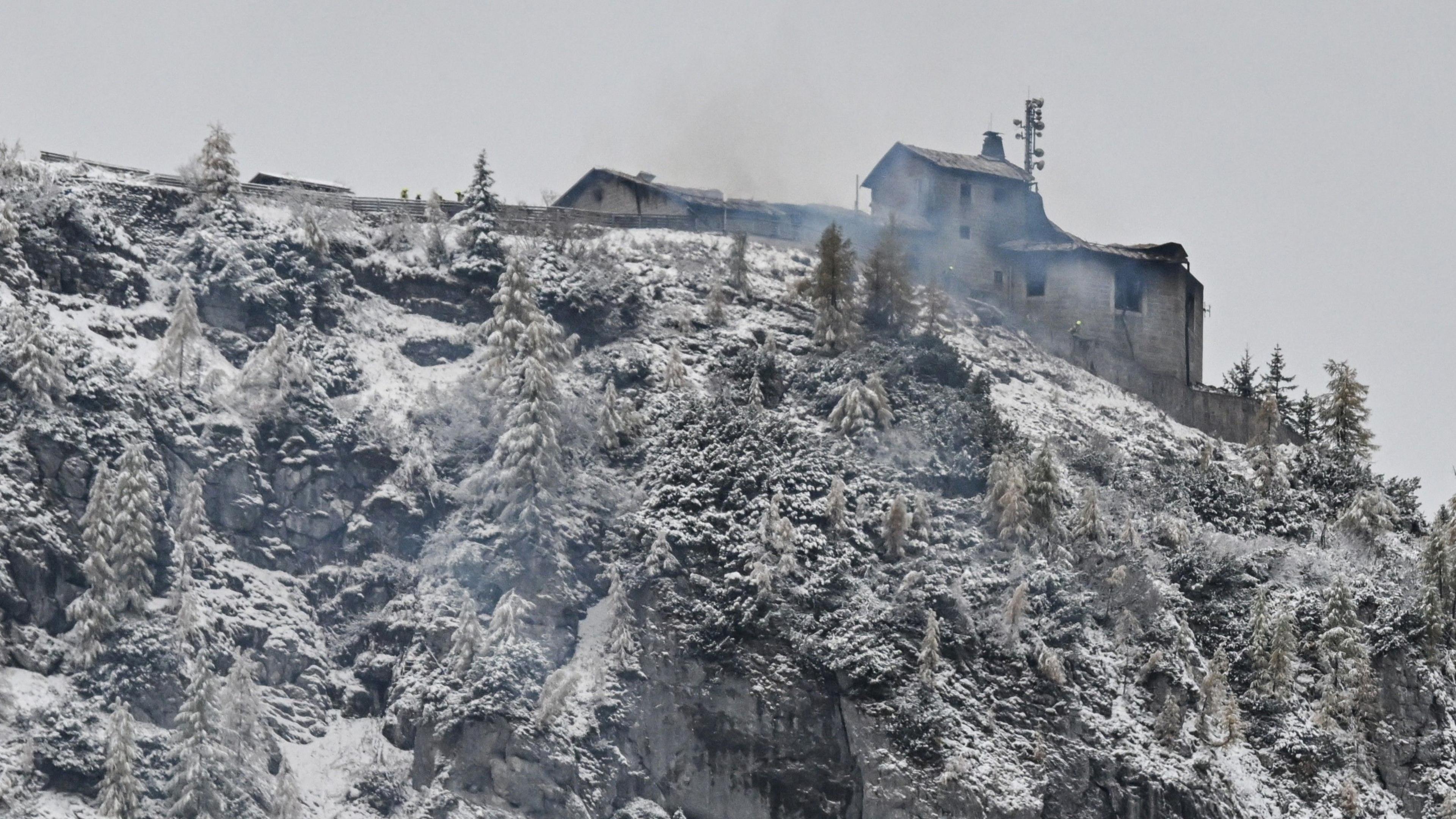 The Kehlsteinhaus burning in the Bavarian Alps