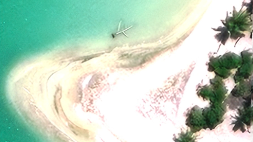 Satellite image of the Taraia Object on Nikumaroro