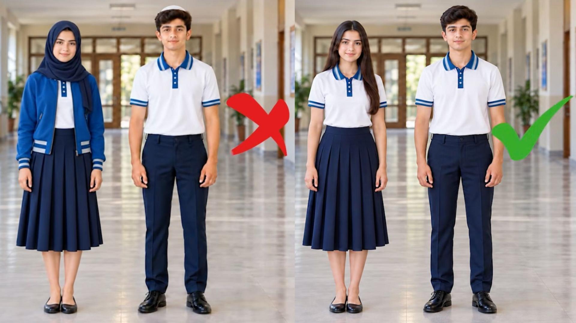 A model school uniform with no hijab