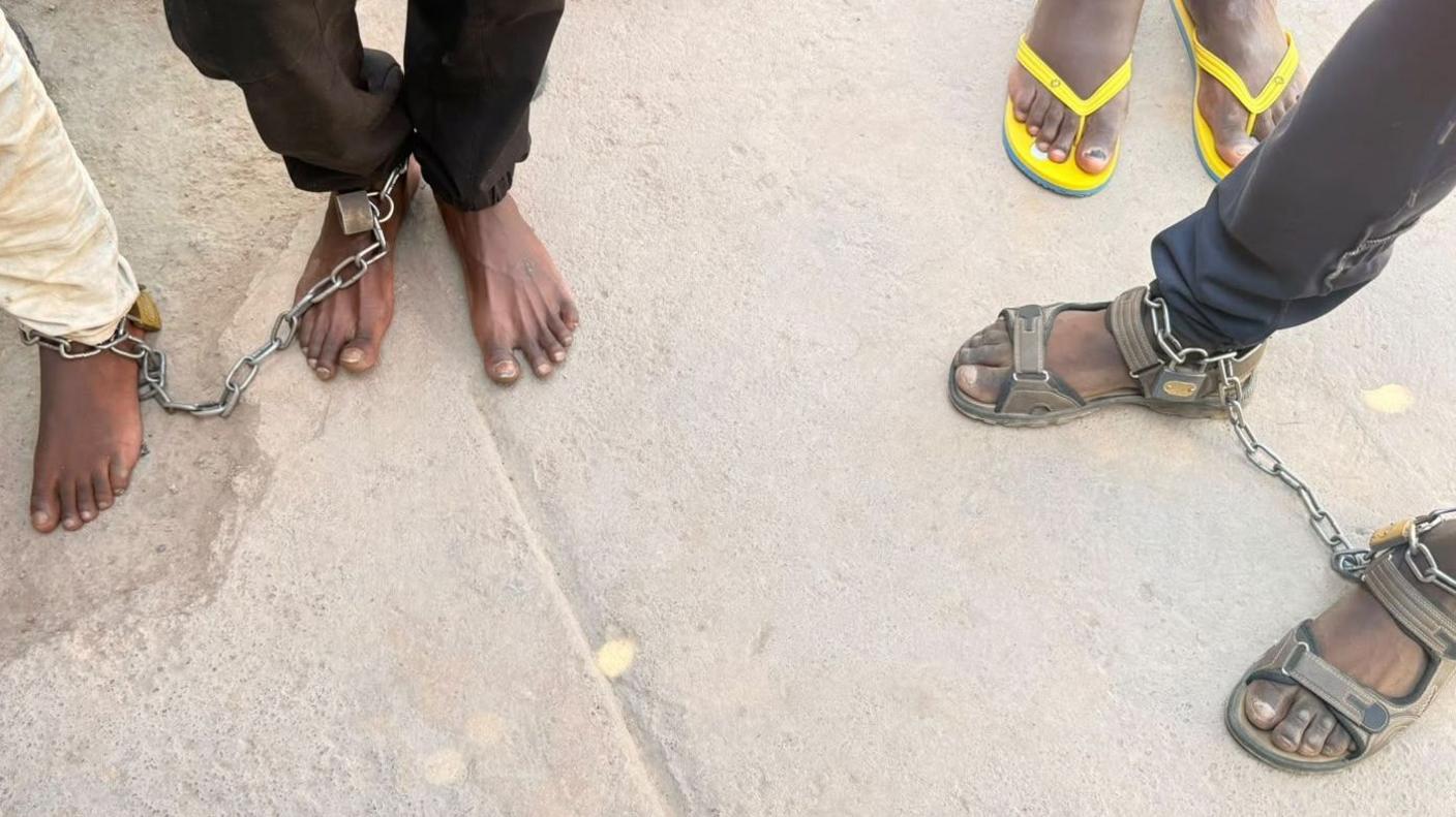 Men chained in a rehabilitation centre