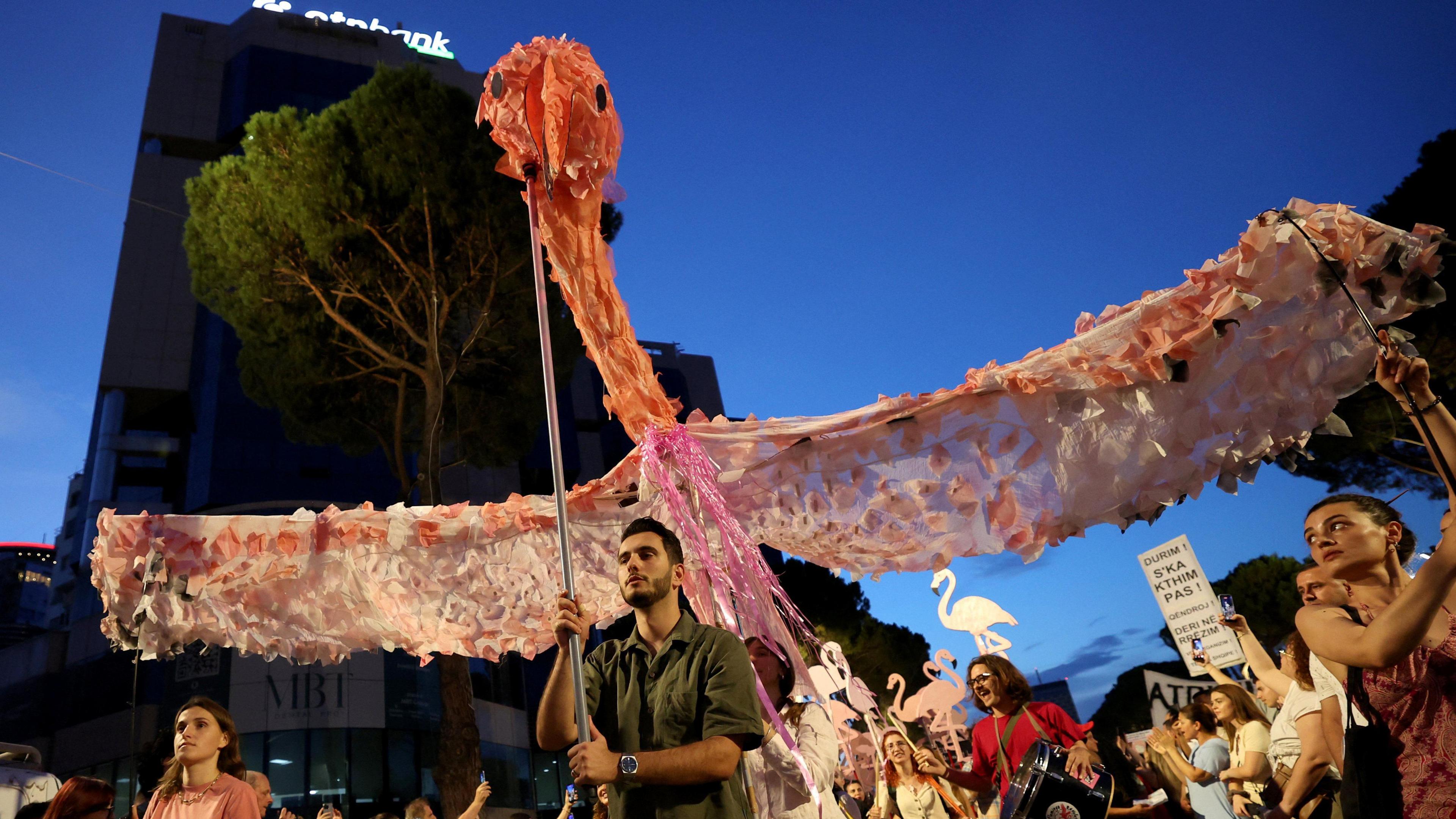 ‘Flamingo Revolution’ Sparks Nationwide Demand for Edi Rama’s Resignation