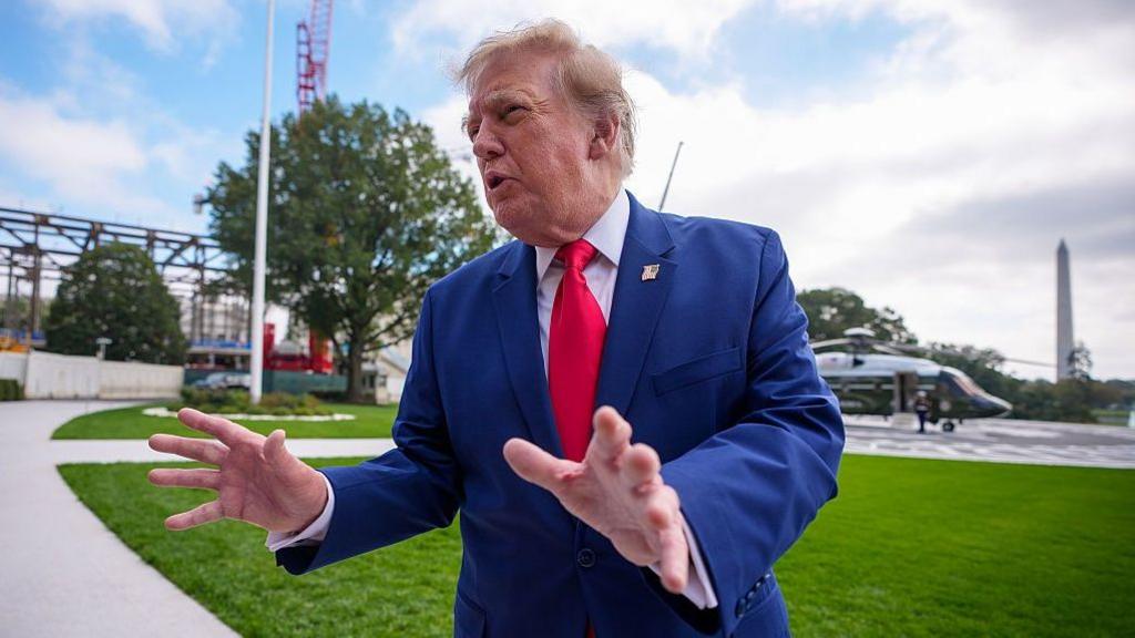 Donald Trump leaving the White House