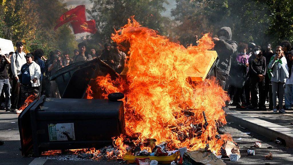 Fires Erupt at French Schools Amid Nationwide Student Protests