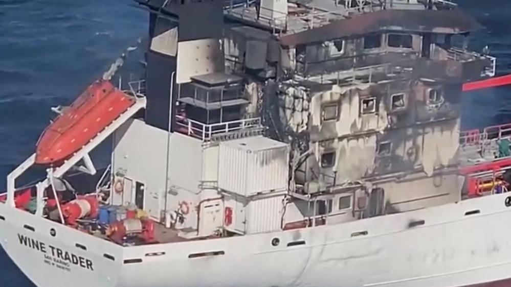 Seven Crew Missing After Drone Attack Leaves Romanian Tanker Ablaze